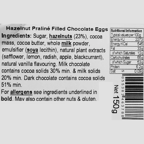 Paper Tiger Yellow Box of Chocolate Eggs Filled with Hazelnut Praline - Image 3